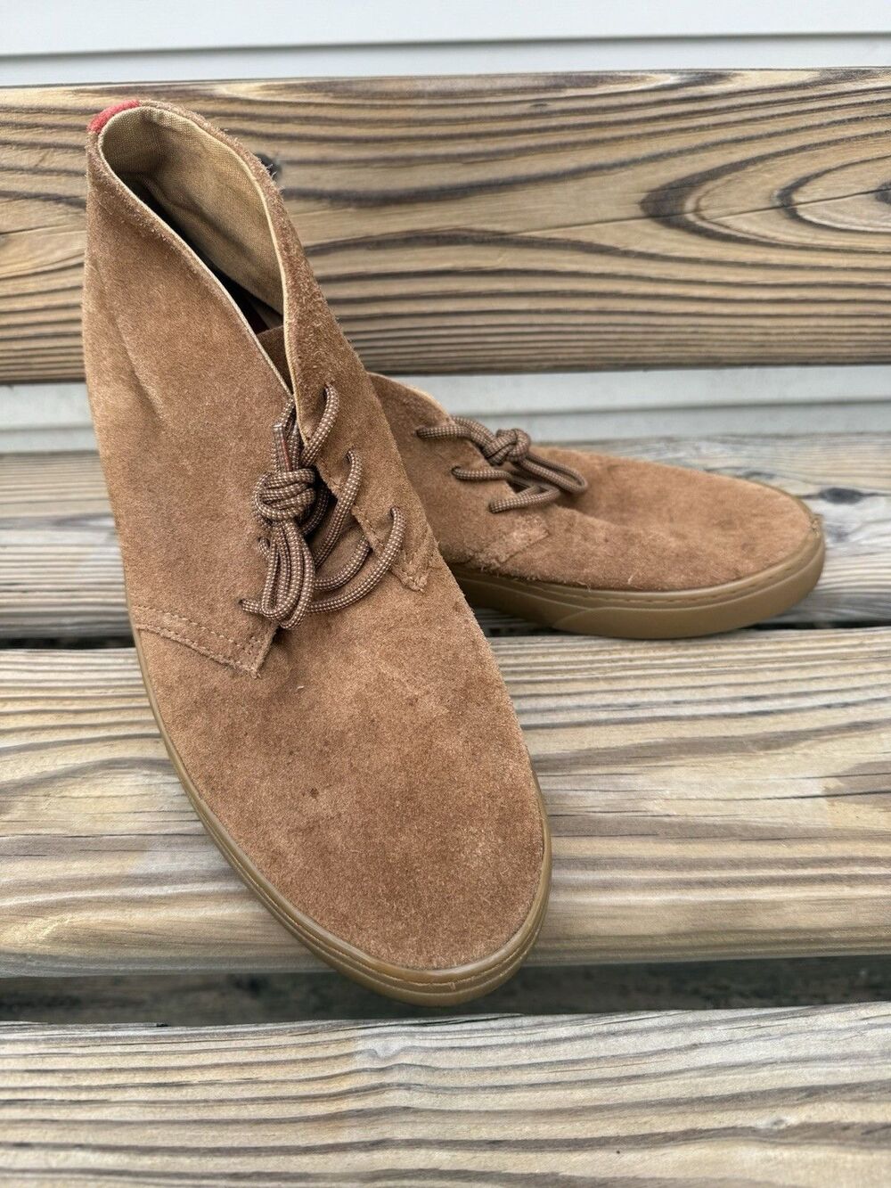 Men’s Chukka Leather Sneaker Sz 10 D Medium Brown Retail $99 WeSC